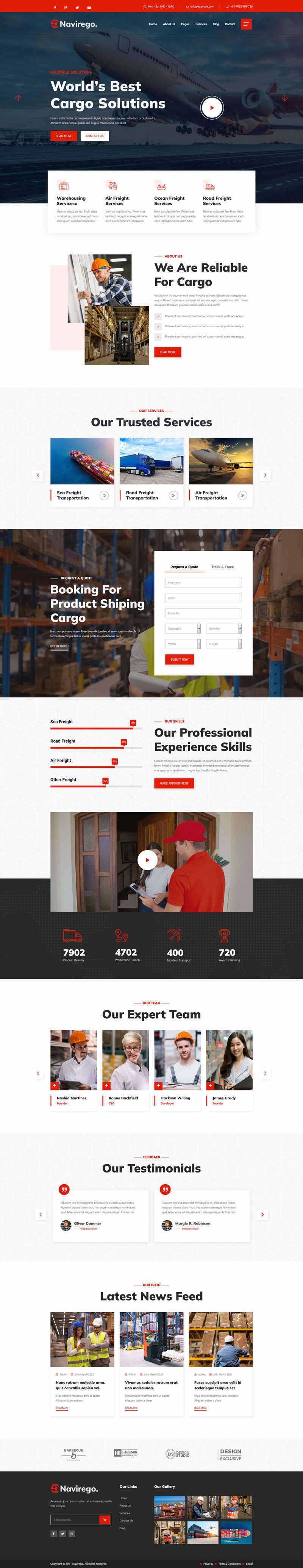 bootstrap红色的物流快递公司网站HTML模板 - 网创智汇