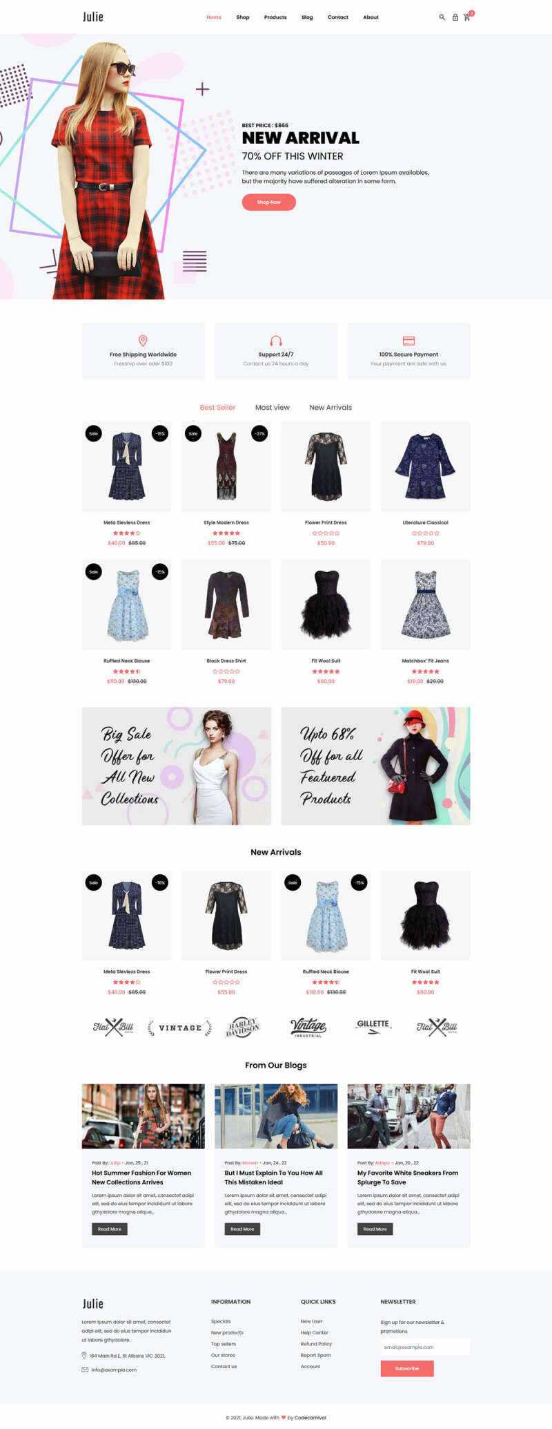 bootstrap简洁的时尚女装电商html模板 - 网创智汇