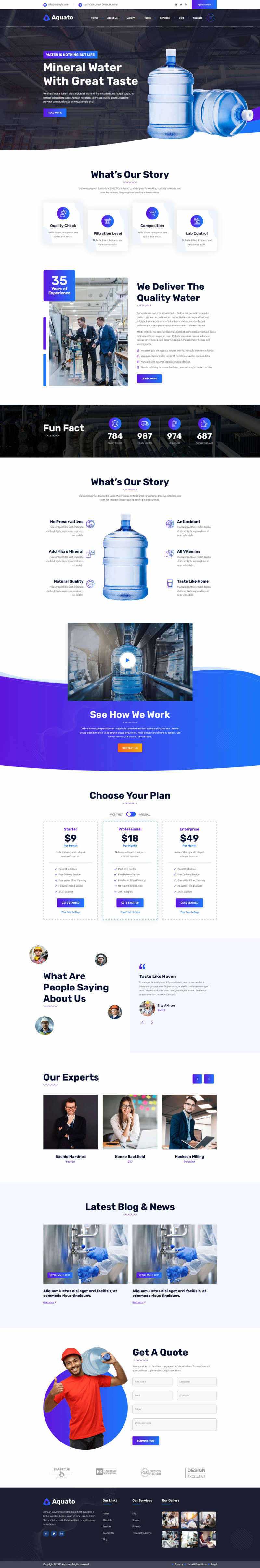 bootstrap饮用水送货服务公司网站HTML模板 - 网创智汇