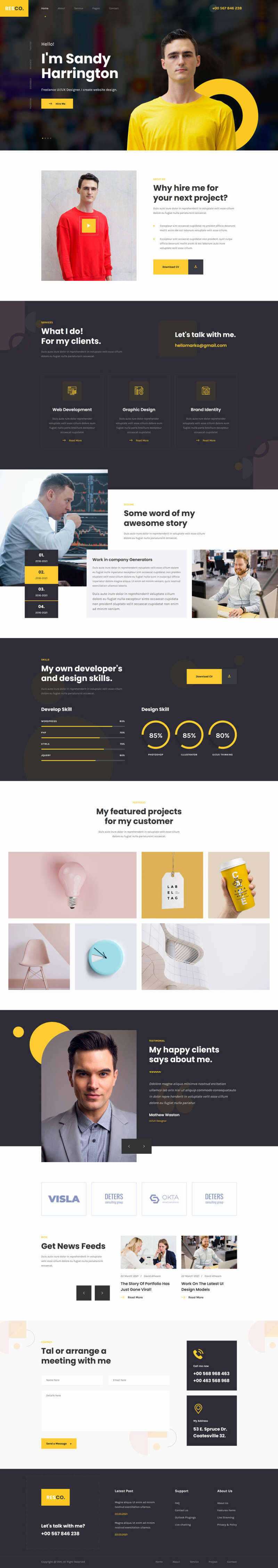响应式个人简历介绍html5模板 - 网创智汇