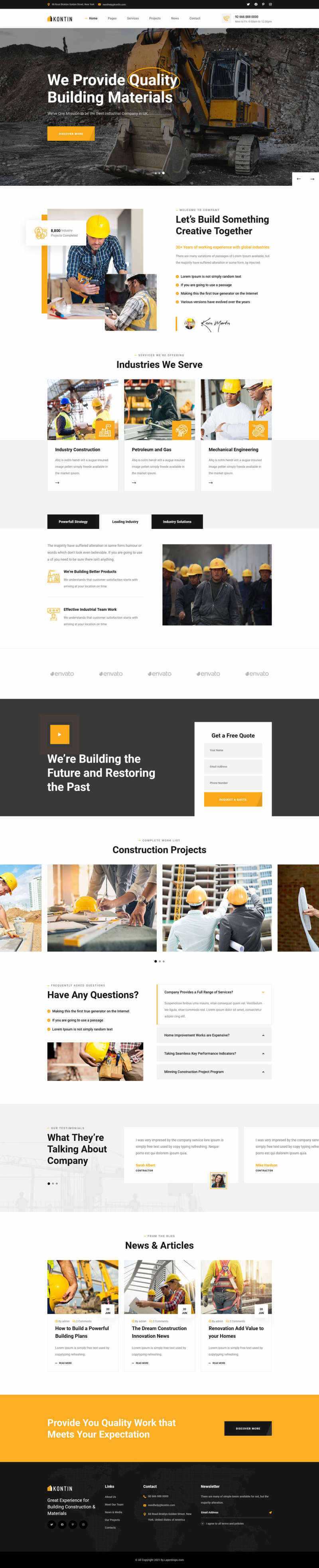 响应式工业、工厂和建筑业务公司网站html模板 - 网创智汇