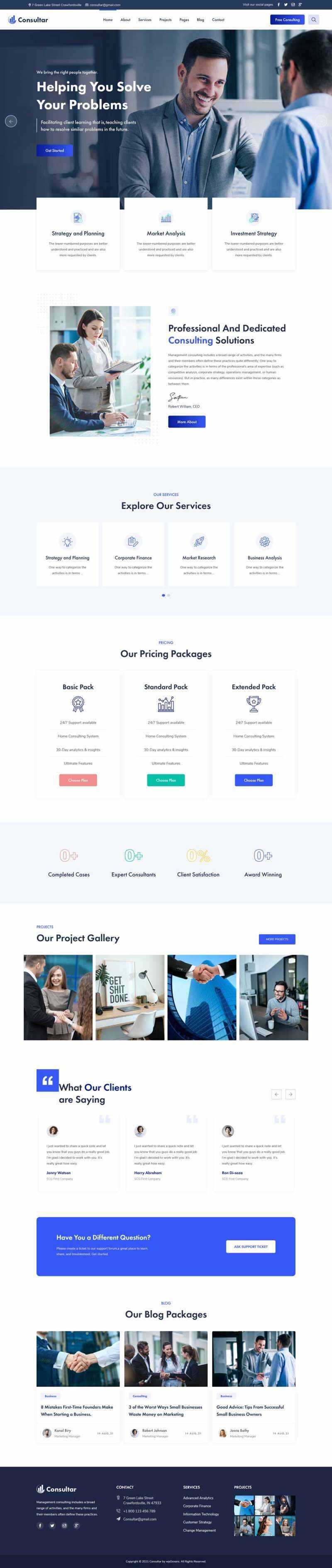 响应式商业咨询解决方案HTML5网站模板 - 网创智汇