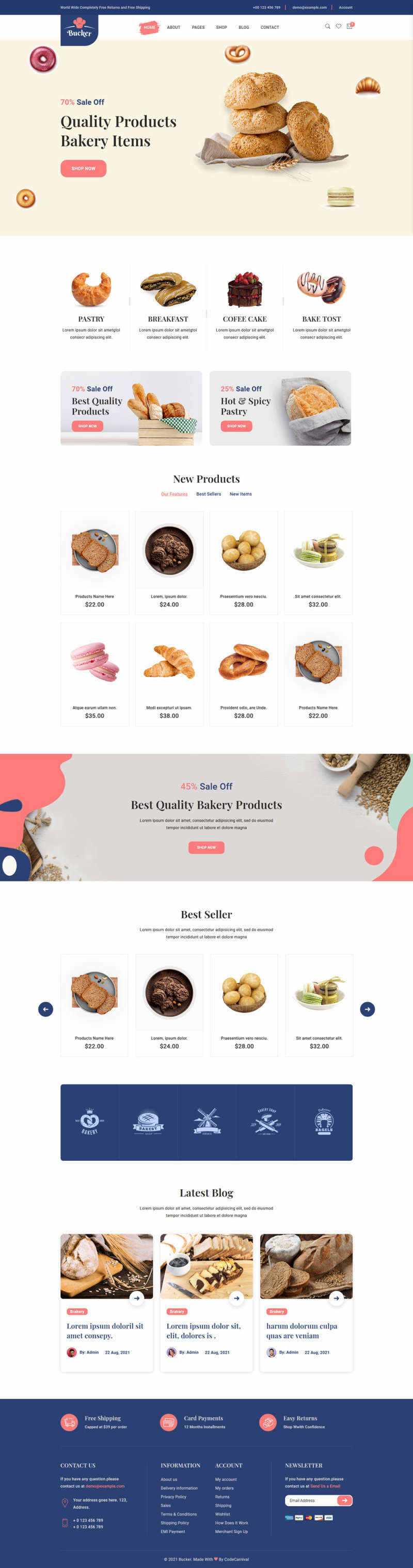Bootstrap5甜品面包店铺HTML电商模板 - 网创智汇