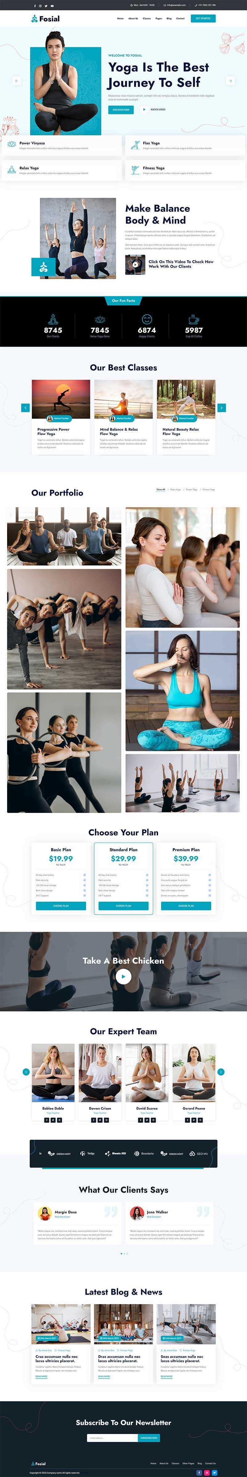 瑜伽培训机构HTML5网站模板 - 网创智汇