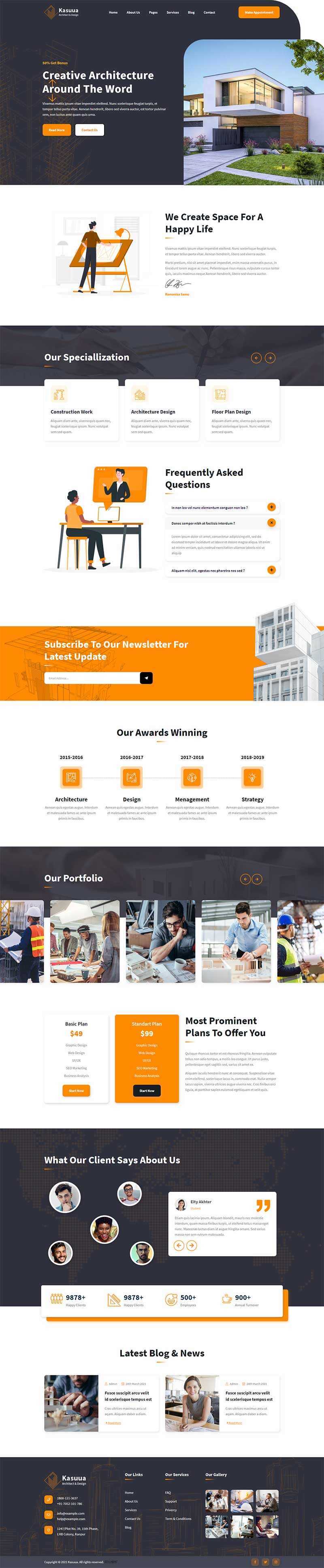 bootstrap建筑设计公司官网HTML模板 - 网创智汇