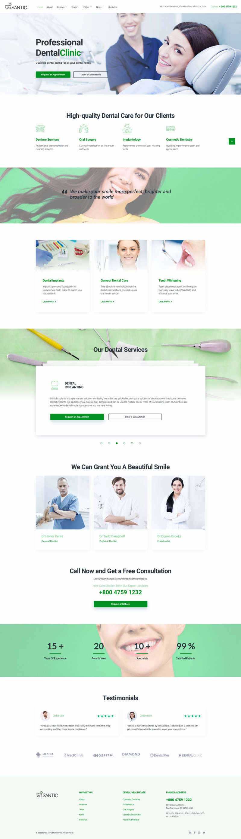 bootstrap牙科整形医院官网HTML5模板 - 网创智汇