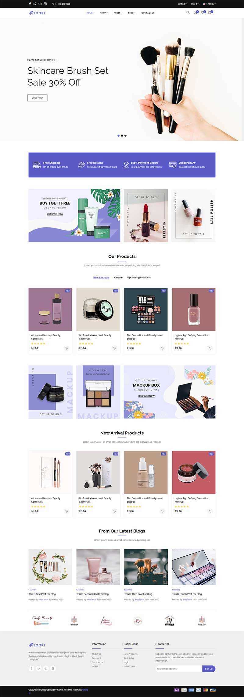 Bootstrap5美容化妆品电子商务html模板 - 网创智汇