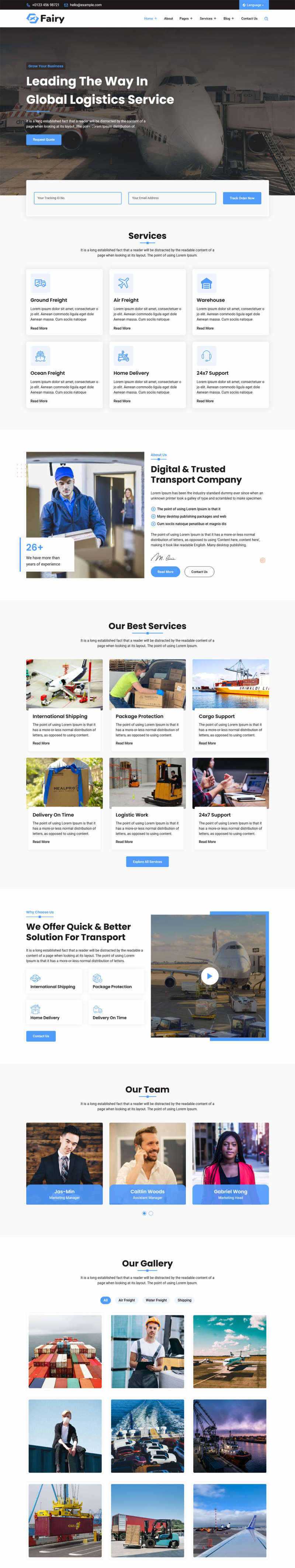 bootstrap响应式多功能的物流快递公司HTML模板 - 网创智汇