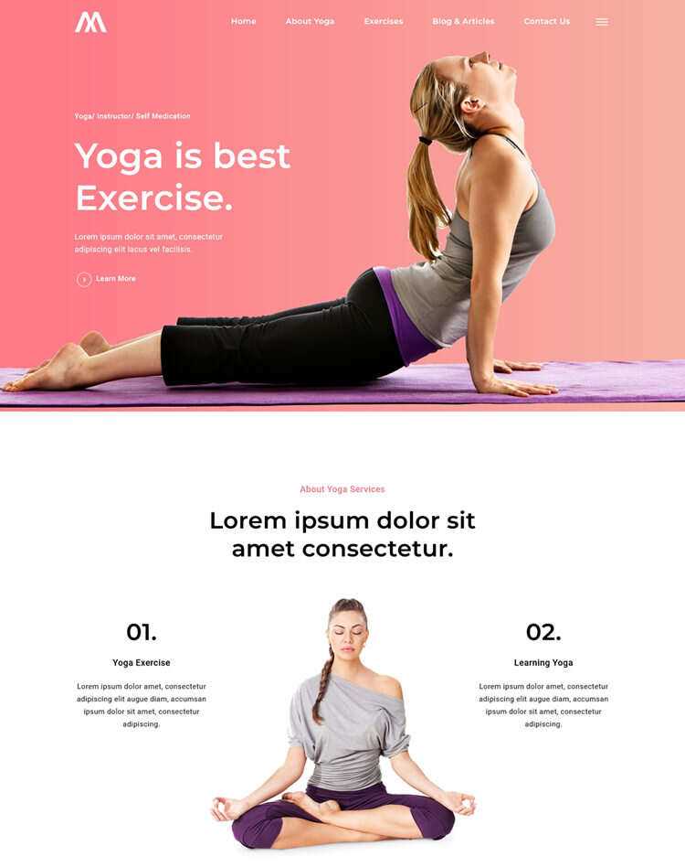 瑜伽馆瑜伽培训中心网站html5模板 - 网创智汇