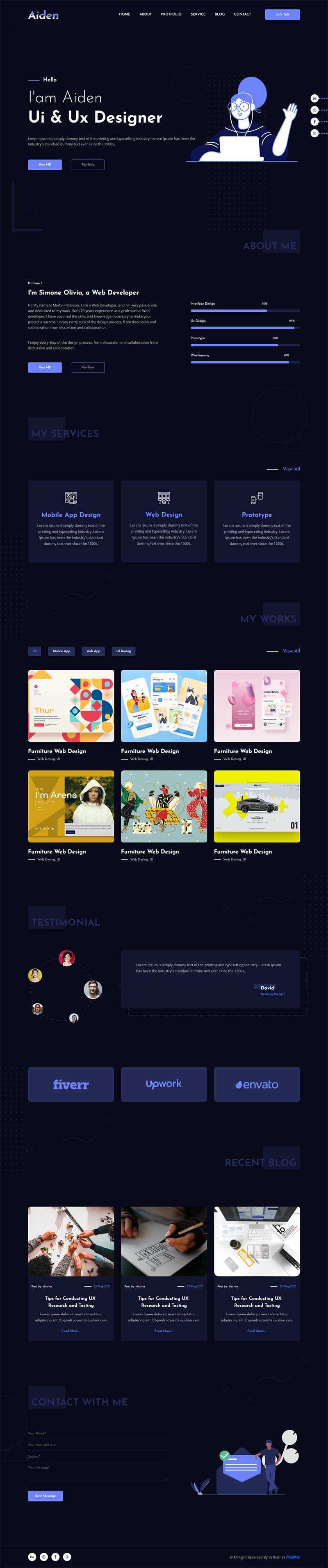 创意的个人作品主题html模板 - 网创智汇