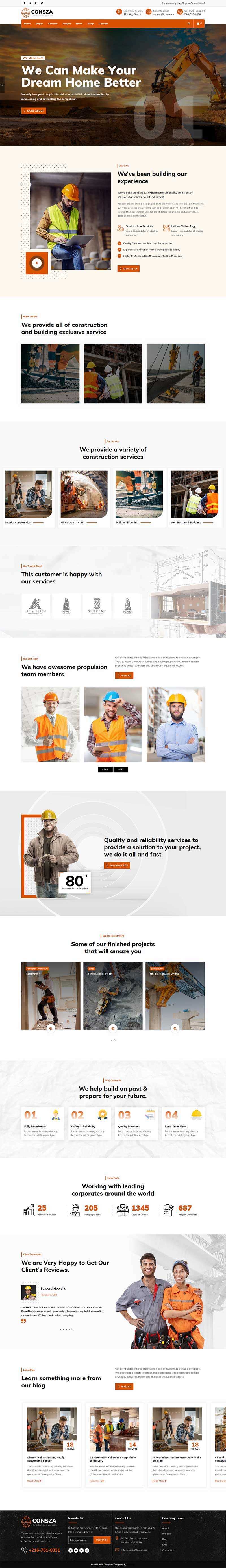 响应式房地产建筑工程企业网站HTML5模板 - 网创智汇