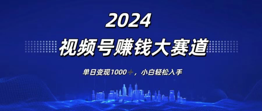 2024视频号赚钱大赛道，单日变现1000+，小白轻松入手 - 网创智汇
