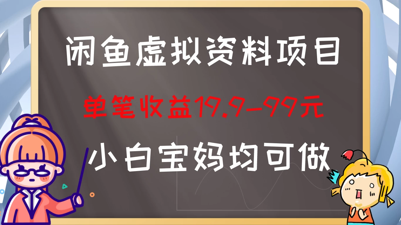 闲鱼虚拟资料项目，新手友好，长期盈利，单笔收益100+ - 网创智汇