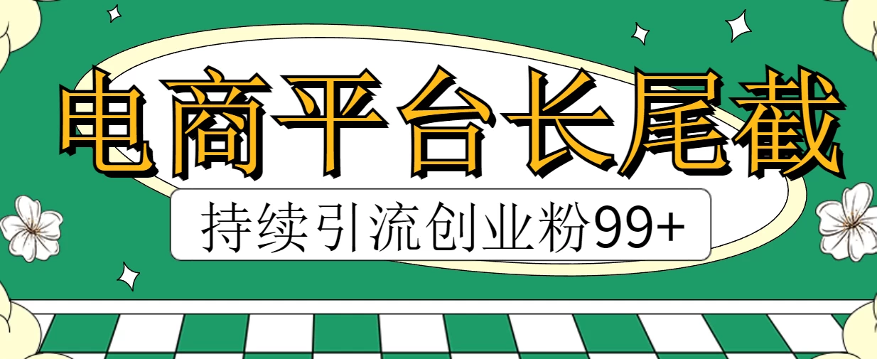电商平台长尾截流，持续引流创业粉99+ - 网创智汇