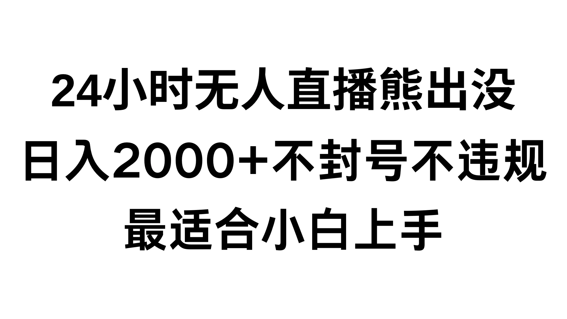 快手24小时无人直播熊出没，不封直播间，不违规，日入2000+，最适合小白上手，保姆式教学 - 网创智汇
