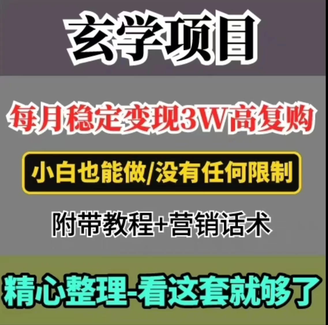 每月稳定变现3W+，高复购玄学项目，小白也能做 - 网创智汇