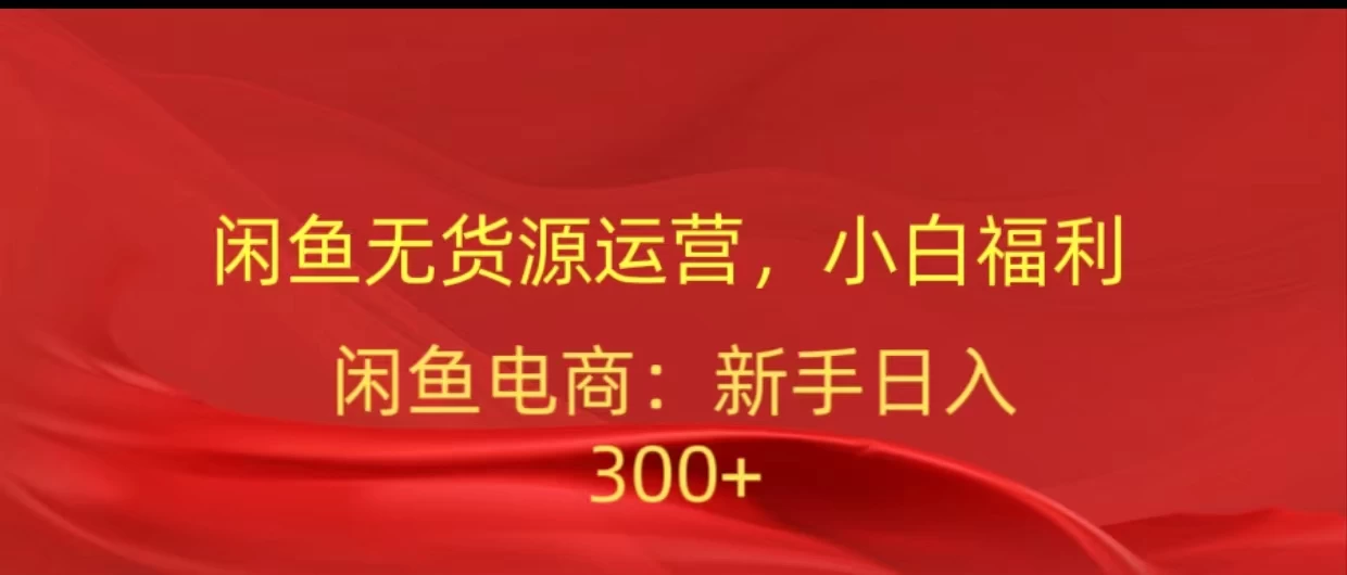闲鱼无货源运营，小白福利，日入300+，轻松月入过万！ - 网创智汇