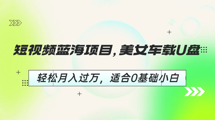 短视频蓝海项目：美女车载 U 盘，适合 0 基础小白 - 网创智汇