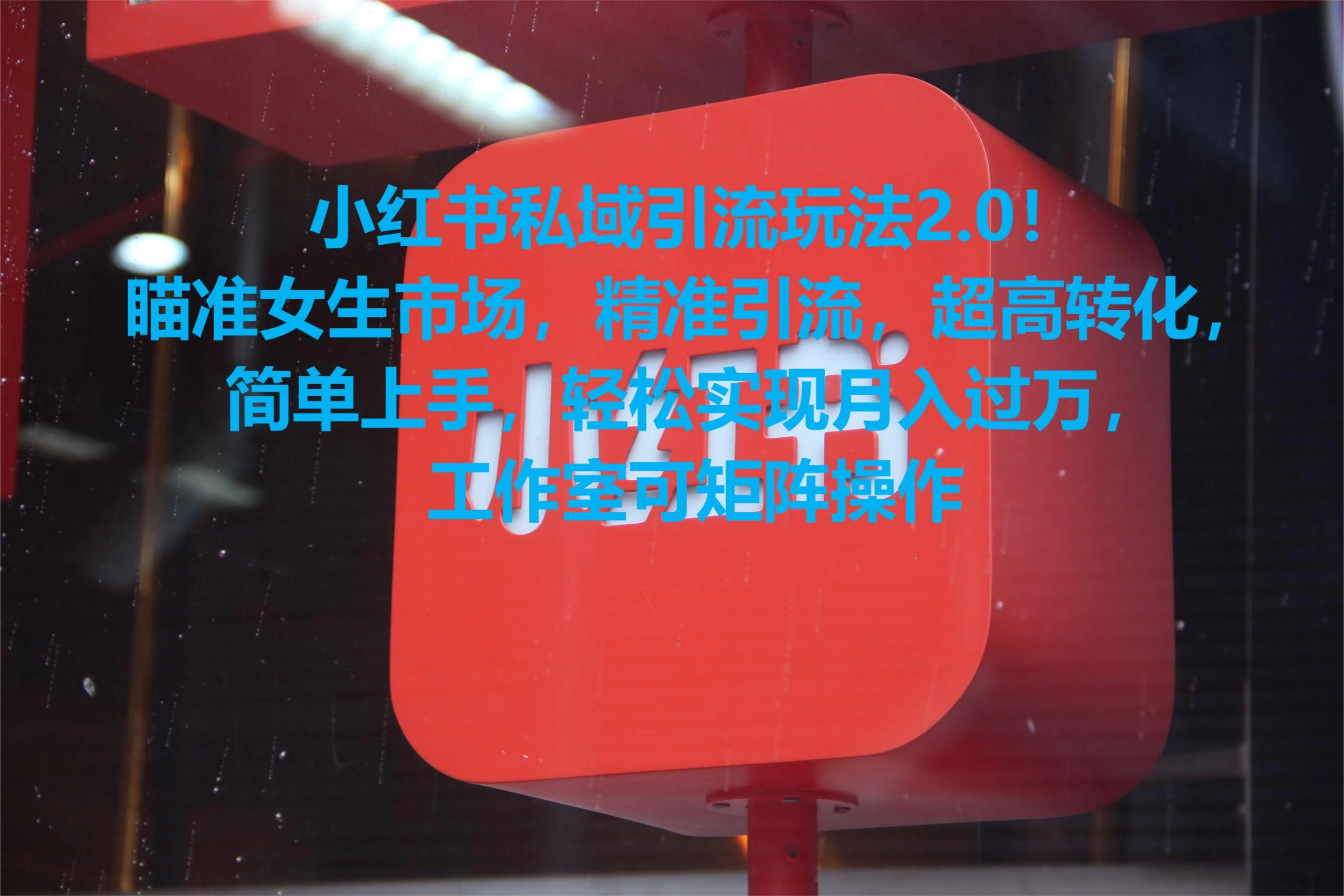 小红书私域引流玩法2.0！瞄准女生市场，精准引流，超高转化，简单上手，轻松实现月入过万，工作室可矩阵操作 - 网创智汇