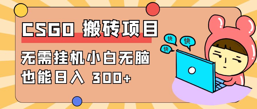 最新 CSGO 游戏搬砖项目，无需挂机小白无脑也能日入 300+ - 网创智汇