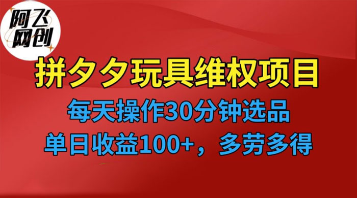 仅揭秘：拼多多 3C 玩具维权项目，一天操作半小时，稳定收入 100+ - 网创智汇