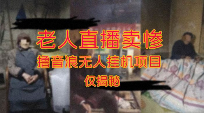 仅揭秘：老人直播卖惨撸音浪无人挂机项目（附开播教程+老人素材） - 网创智汇