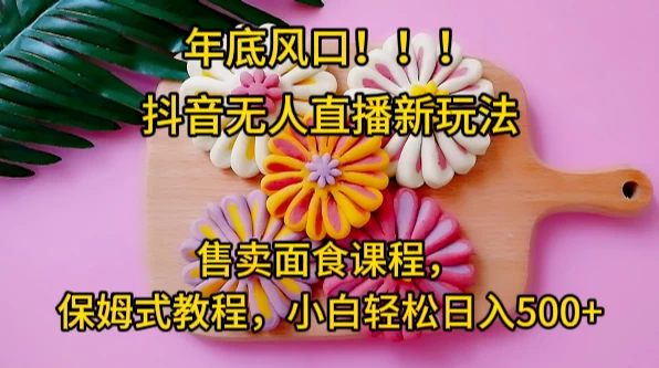 年底风口，抖音无人直播新玩法，售卖面食课程，保姆式教程，小白轻松日入500+ - 网创智汇