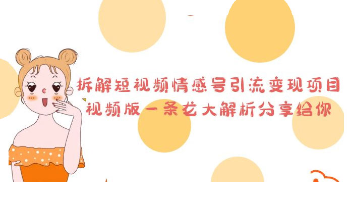 拆解短视频情感号引流变现项目：视频版一条龙大解析分享给你 - 网创智汇