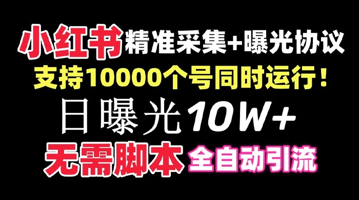 价值 10 万的小红书全自动采集+引流协议一体版！无需手机，支持 10000 个账号同时运行 - 网创智汇