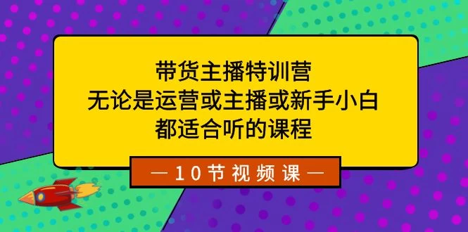 带货主播特训营：无论是运营或主播或新手小白，都适合听的课程 - 网创智汇