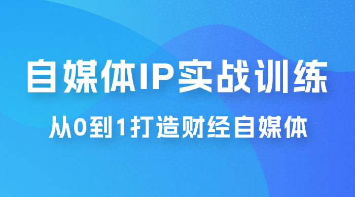 闰土·自媒体 IP 实战训练，从 0 到 1 打造财经自媒体，手把手帮你打通内容、引流、变现闭环 - 网创智汇