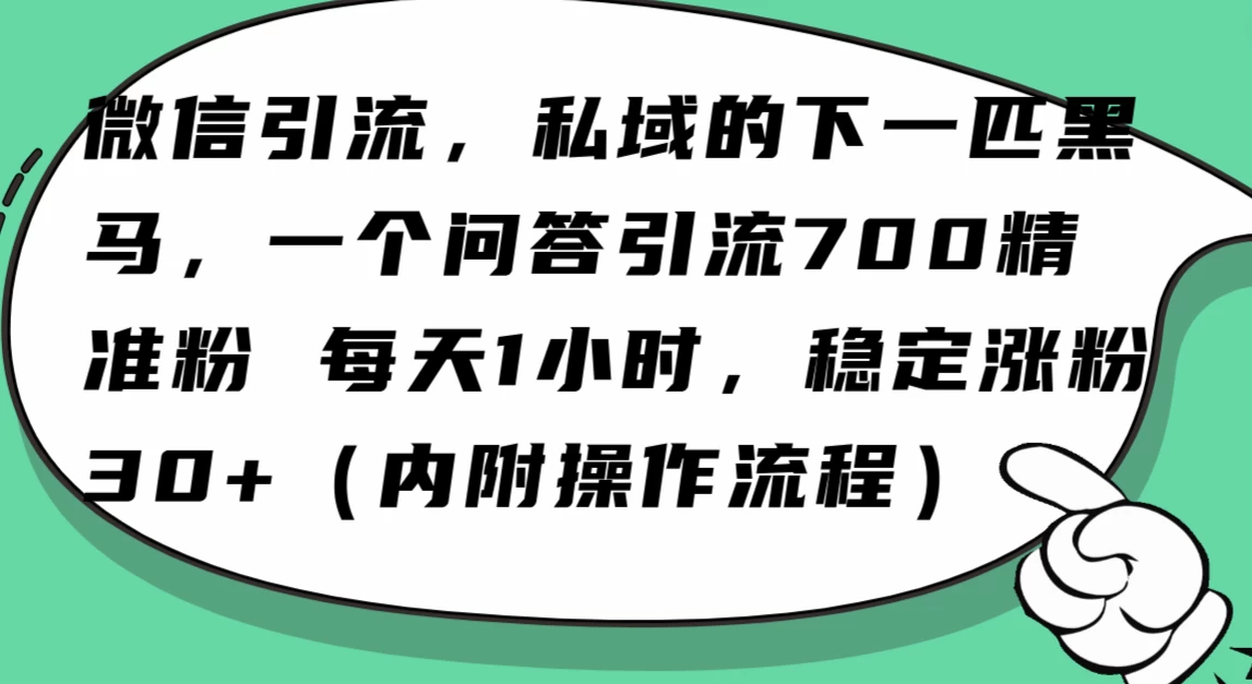 利用 AI 回答微信“问一问”，私域的下一匹黑马，一个问答引流 100 精准粉 - 网创智汇