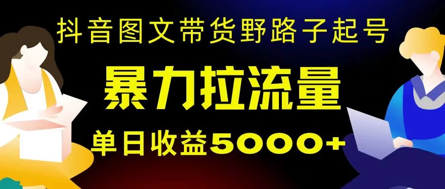 抖音图文带货暴力起号,单日收益 5000+,野路子玩法,简单易上手,一部手机即可 - 网创智汇