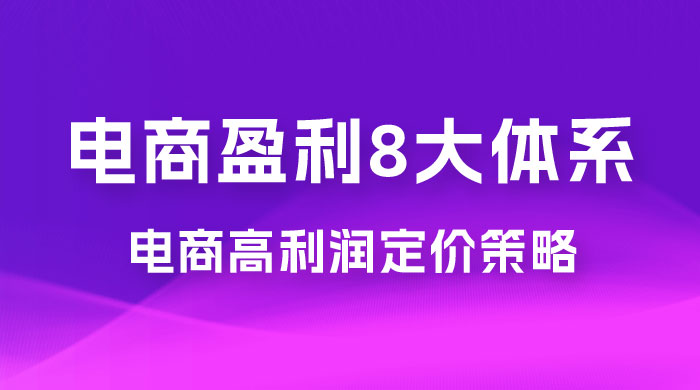 电商盈利 8 大体系：利润篇 · 利润定准电商高利润定价策略线上课（共 16 节） - 网创智汇