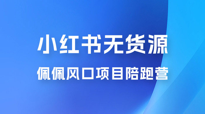 佩佩 · 小红书无货源风口项目陪跑营：不用拍摄、不用露脸、不用买产品、不用营业执照、一部手机即可开店 - 网创智汇
