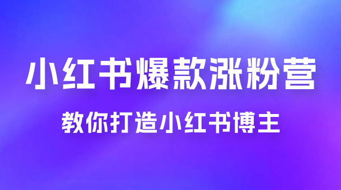 17 天小红书爆款涨粉营，广告变现方向：教你打造小红书博主 IP、接广告变现的 - 网创智汇