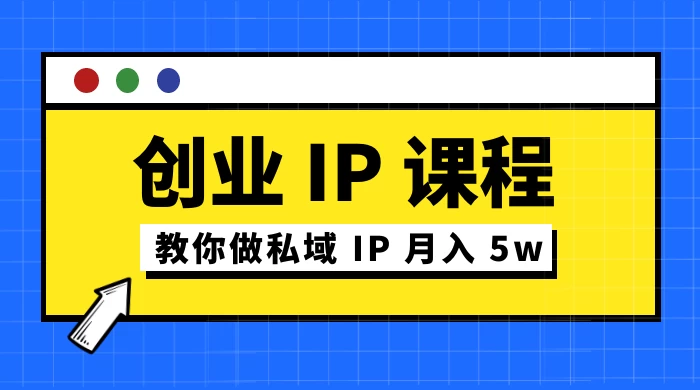 价值 2980 创业 IP 课程,教你做私域 IP 月入 5w - 网创智汇