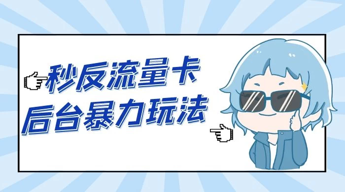 秒反流量卡后台暴力玩法 2.0，日赚三位数 - 网创智汇