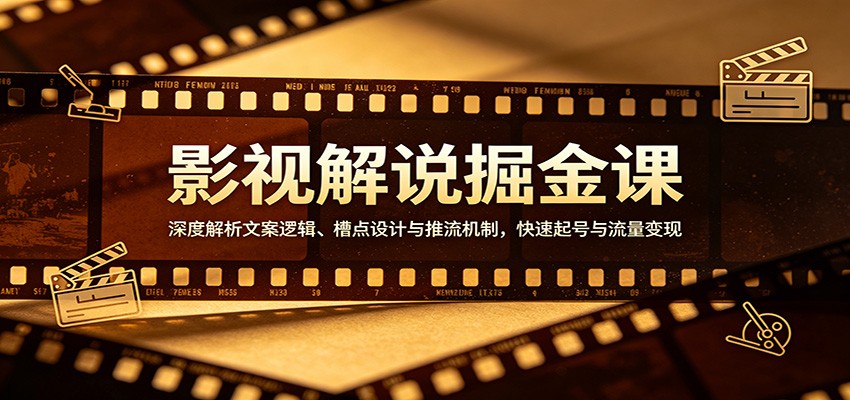 影视解说掘金课：深度解析文案逻辑、槽点设计与推流机制，快速起号与流量变现 - 网创智汇