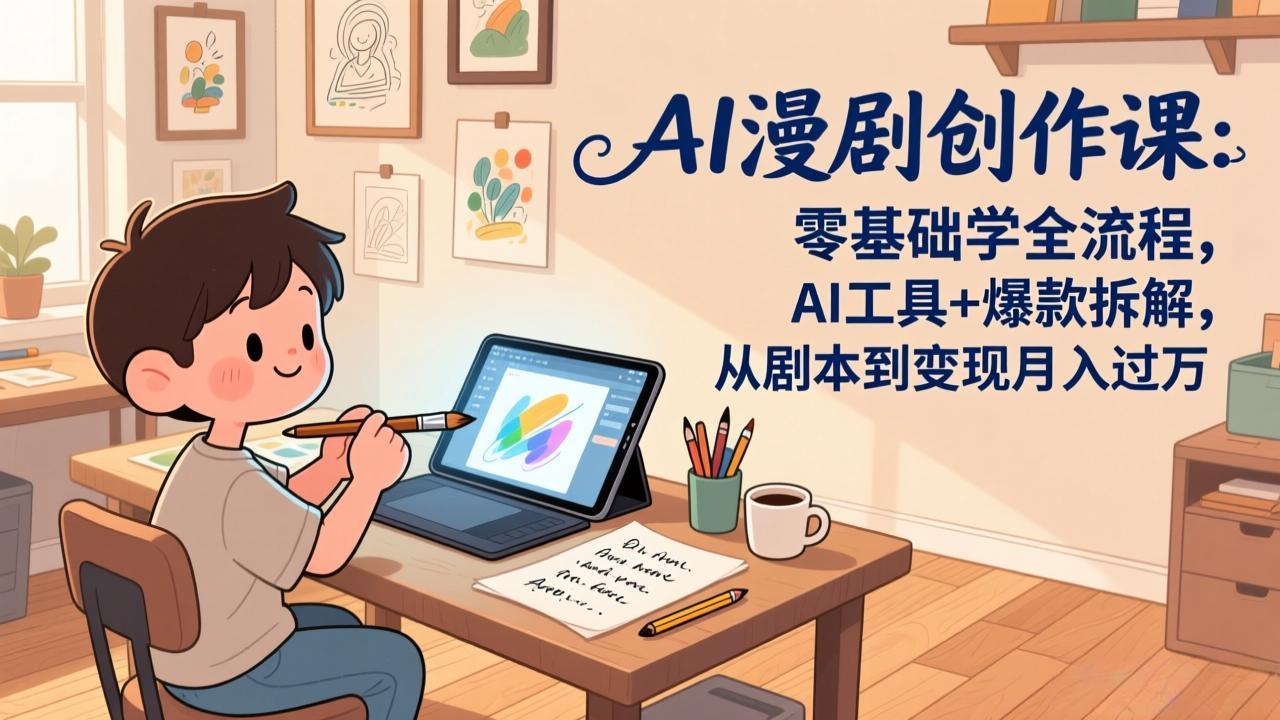 AI漫剧创作课：零基础学全流程，AI工具+爆款拆解，从剧本到变现月入过万 - 网创智汇