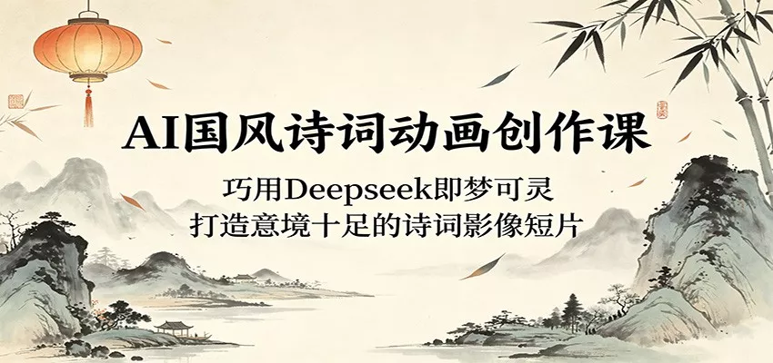 AI国风诗词动画创作课：巧用Deepseek即梦可灵，打造意境十足的诗词影像短片 - 网创智汇