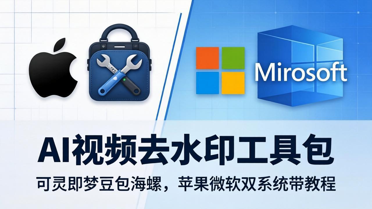 AI视频去水印工具包：可灵即梦豆包海螺，苹果微软双系统带教程 - 网创智汇