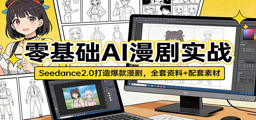 零基础AI漫剧实战：Seedance2.0打造爆款漫剧，全套资料+配套素材 - 网创智汇