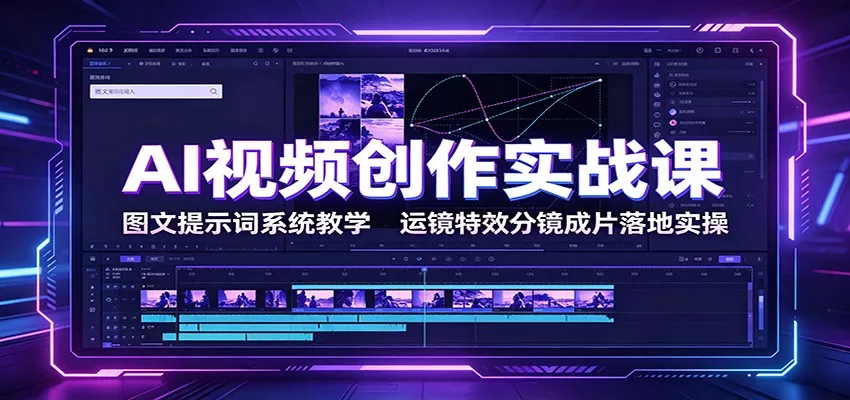 AI视频创作实战课：图文提示词系统教学，运镜特效分镜成片落地实操 - 网创智汇