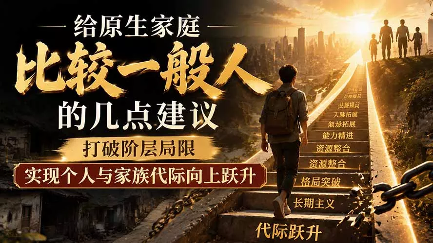 付费文章：给原生家庭比较一般人的几点建议，打破阶层局限，实现个人与家族代际向上跃升 - 网创智汇