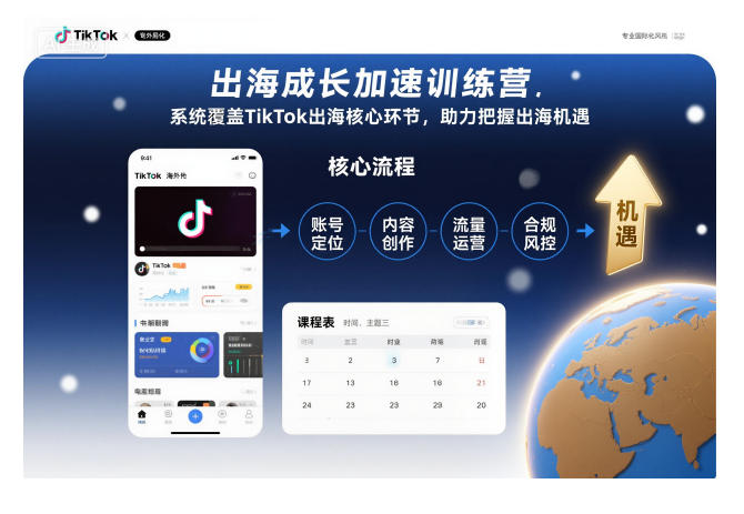 出海成长加速训练营，系统覆盖TikTok出海核心环节，助力把握出海机遇(更新) - 网创智汇
