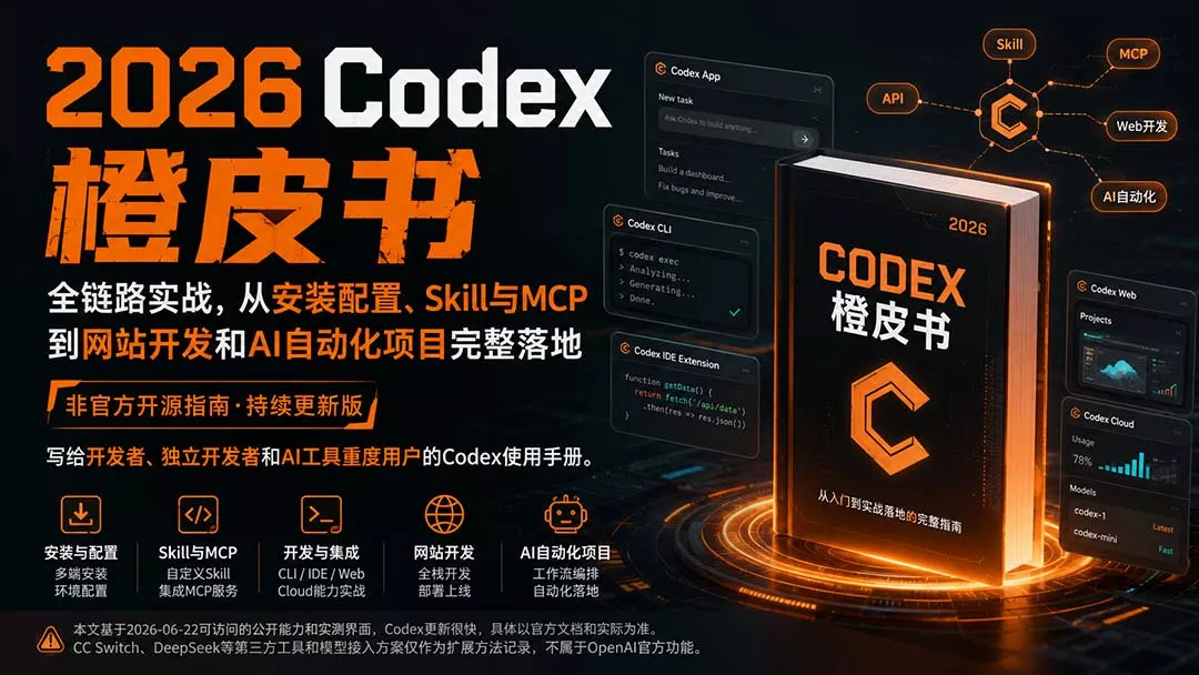 2026Codex橙皮书：全链路实战，从安装配置、Skill与MCP到网站开发和AI自动化项目完整落地 - 网创智汇