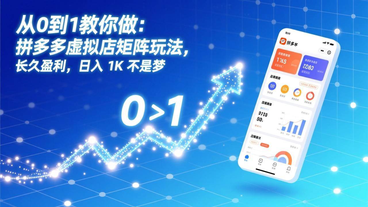 （17205期）从0到1教你做：拼多多虚拟店矩阵玩法，长久盈利，日入 1K 不是梦 - 网创智汇