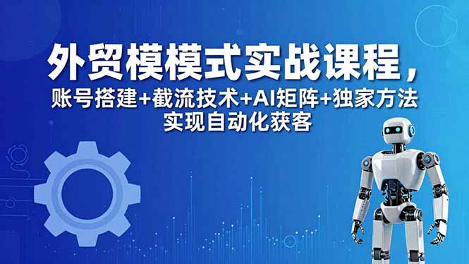 外贸新模式实战课程-更新5月，账号搭建+截流技术+AI矩阵+独家方法实现自动化获客 - 网创智汇
