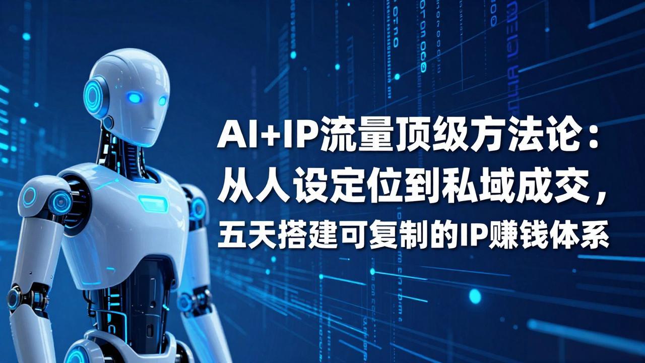 AI+IP顶级方法论：从人设定位到私域成交，五天搭建可复制的IP赚钱体系 - 网创智汇